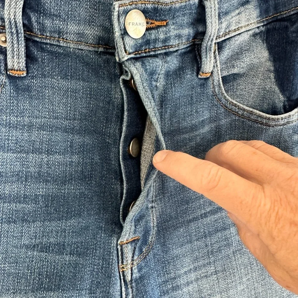 FRAME Le Original Gusset Slim Straight Leg Jeans in Elton Wash - Picture 9 of 11